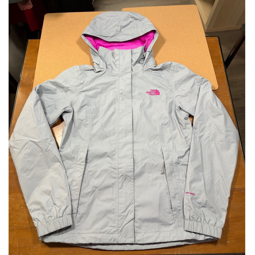 The North Face Rain Jacket Womens XS Gray Excellent DryVent Hooded Waterproof
